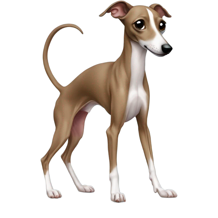 italian greyhound grabbing his tail emoji