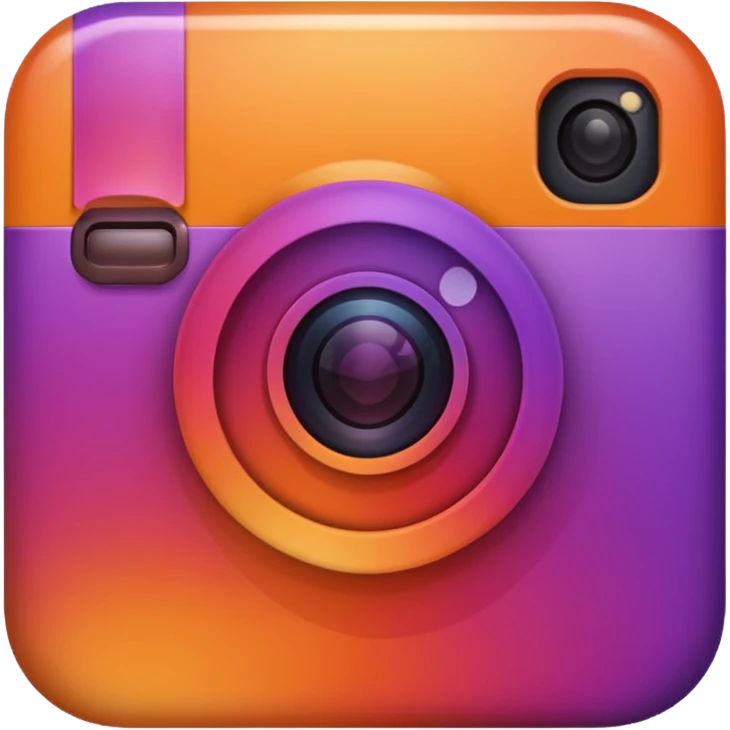 Instagram logo emoji with soft gradient and minimal details, no text emoji