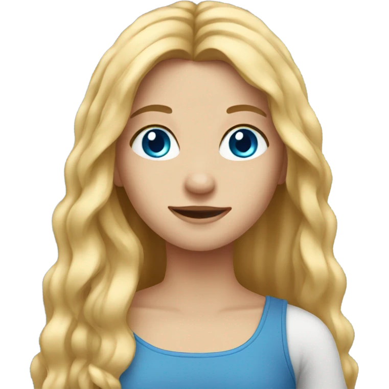Girl with long golden hair and blue eyes  emoji