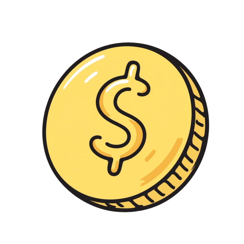 gold coin with dollar sign emoji