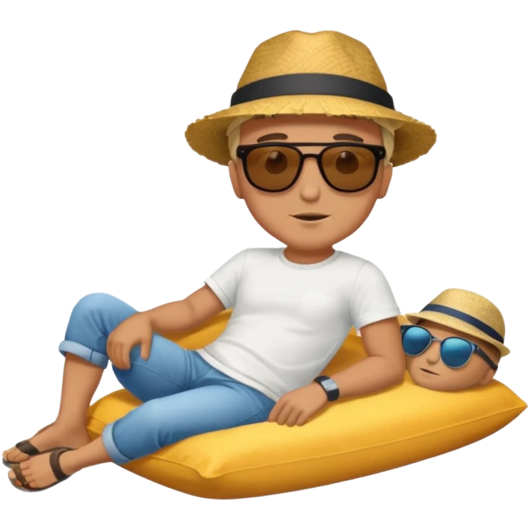 Um homem deitado,com o corpo inteiro emoji