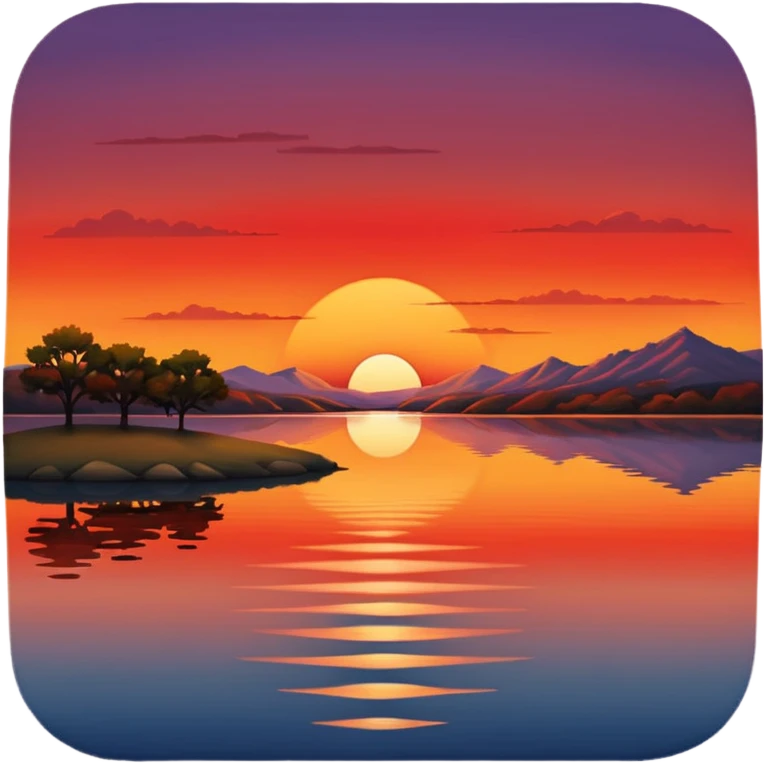 sunset in lake in Texas emoji