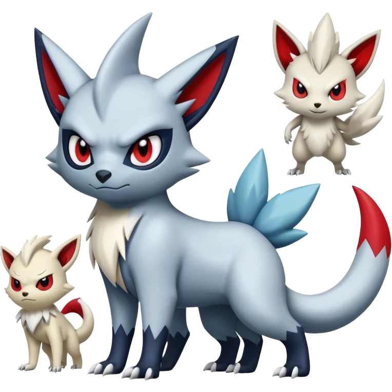 Cool Edgy Absol-Zangoose-Sneasel-Quilava, full body emoji