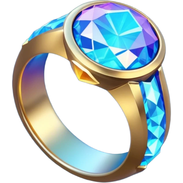 fantasy magic blue ring low poly emoji