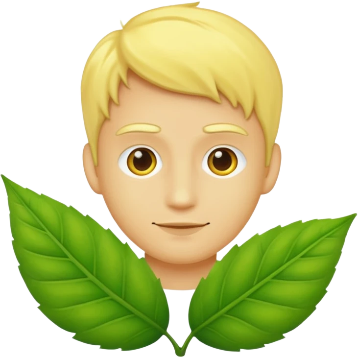 Make a yellow man on a leaf emoji