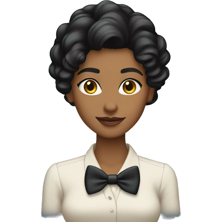 Morena cabelo liso preto formal emoji