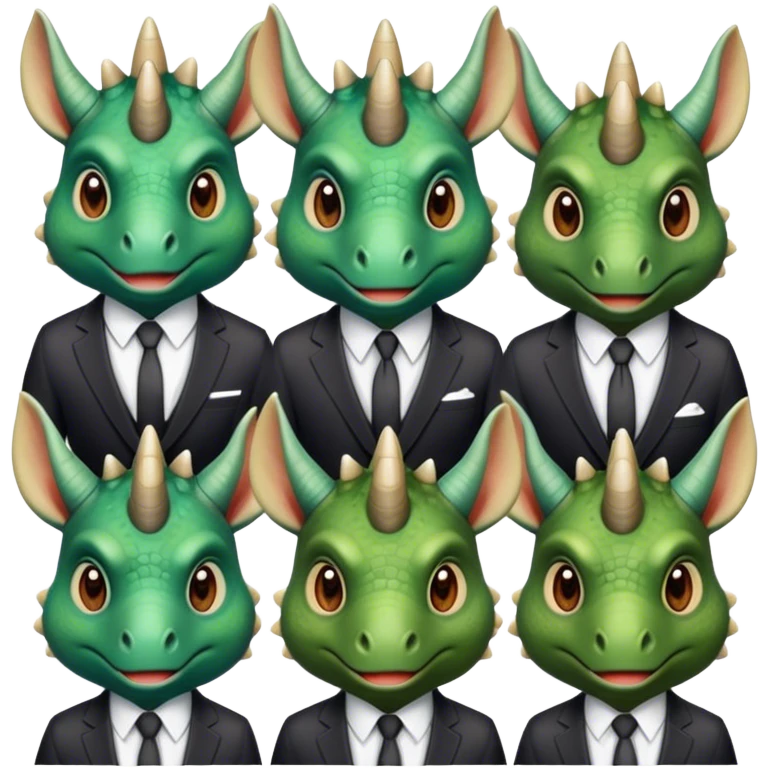 faces of different office green triceratops in a suit emoji