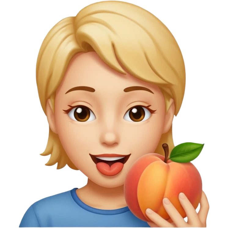 eating peach emoji with a wink emoji