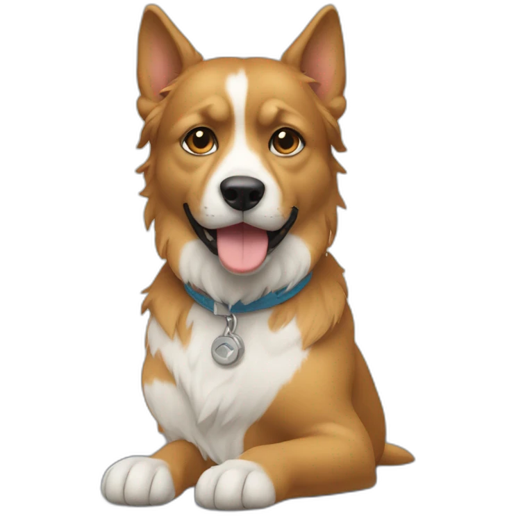 Chat sur chien emoji