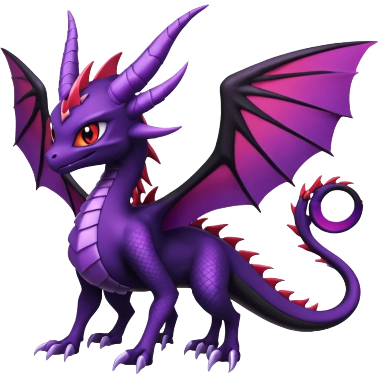 Spyro-Cynder-Yveltal-Lunala-Fakémon-hybrid-creature (full body)  emoji