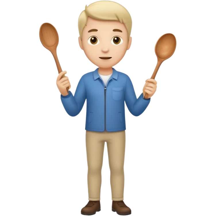 Full body male with a spoon emoji