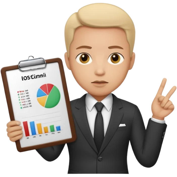 business person with a chart board emoji