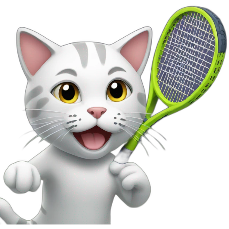 Cat playing tennis emoji
