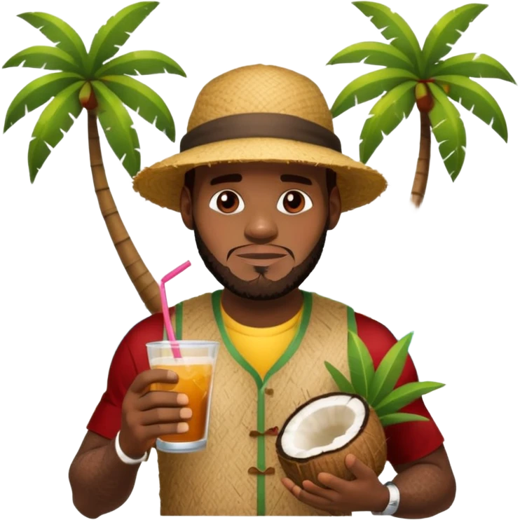 LeBron on a island drinking something out of a coconut  emoji