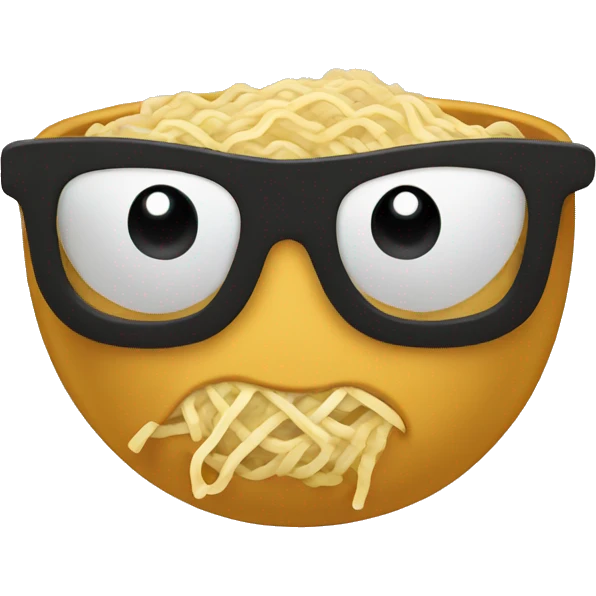Ramen noodles with shades emoji