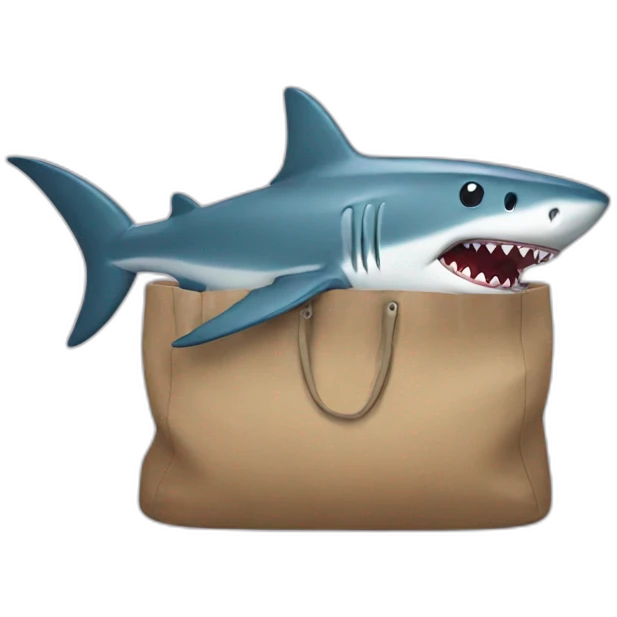 Shark with a bag emoji