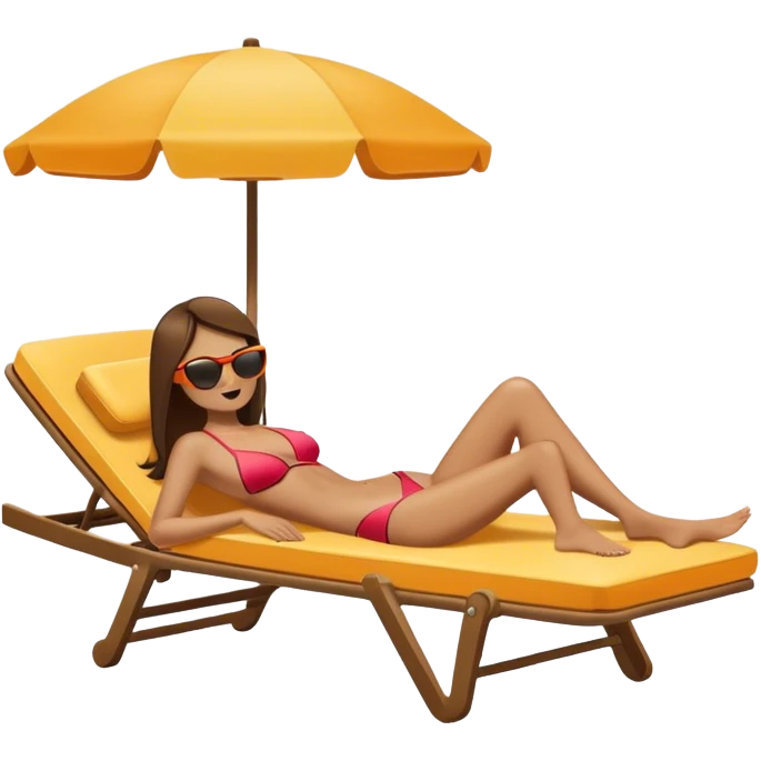 отдых на шизлонге emoji