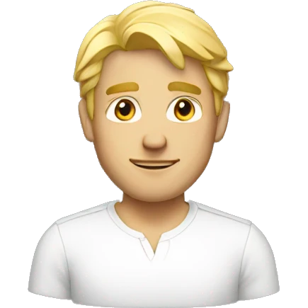 A man with blond hair and white shirt emoji