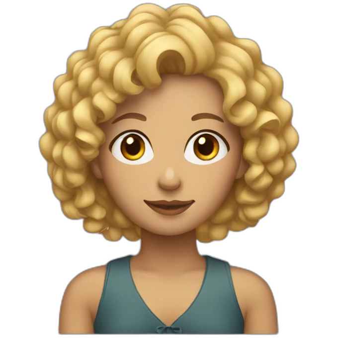 Young woman with curly blonde hair emoji