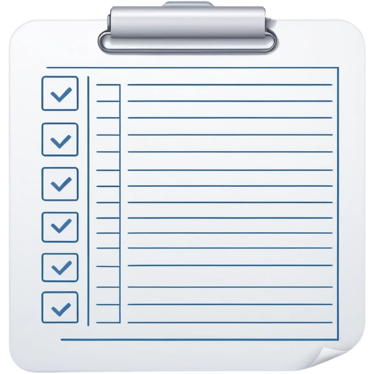 worksheet-style paper with checkboxes and horizontal lines, like a classroom handout emoji