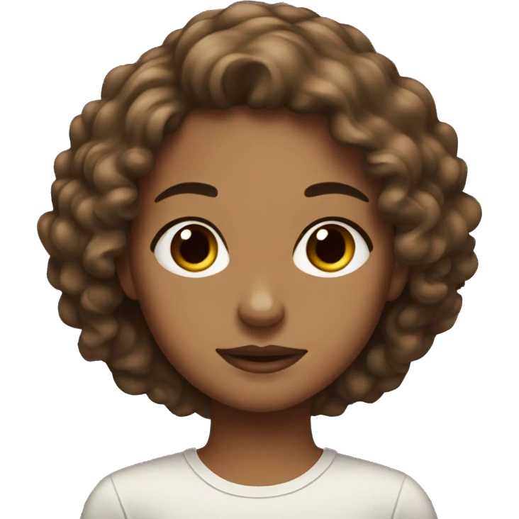 brown haired girl portrait lightskin  emoji