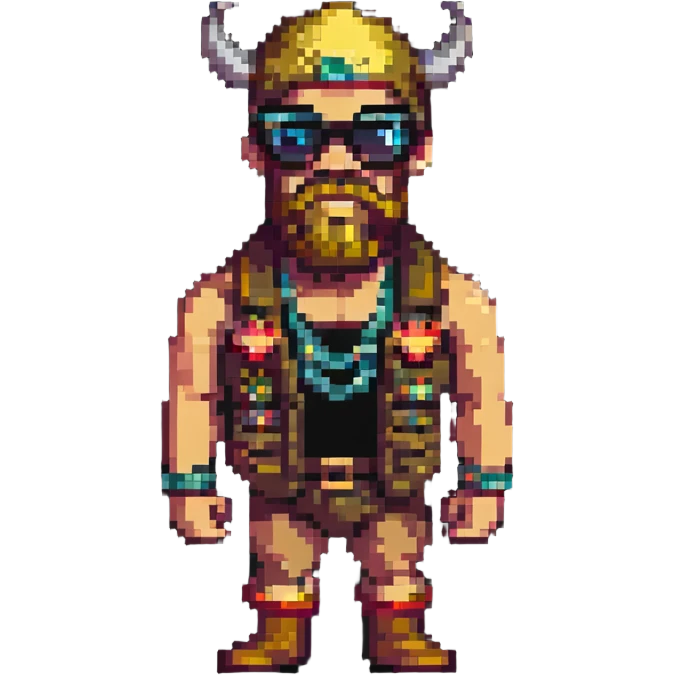 Techno Viking with sunglasses emoji
