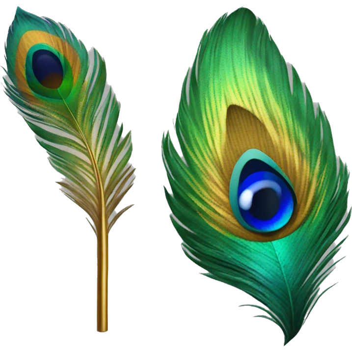 Peacock feather and lord Krishna emoji