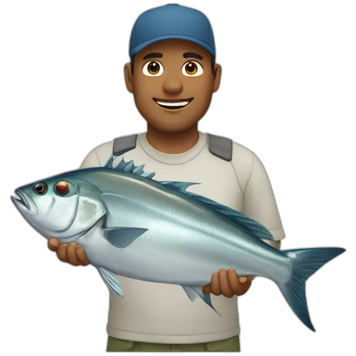 Fisherman with Giants trevally emoji
