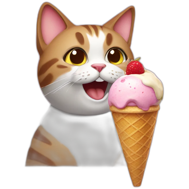 cat with ice cream emoji