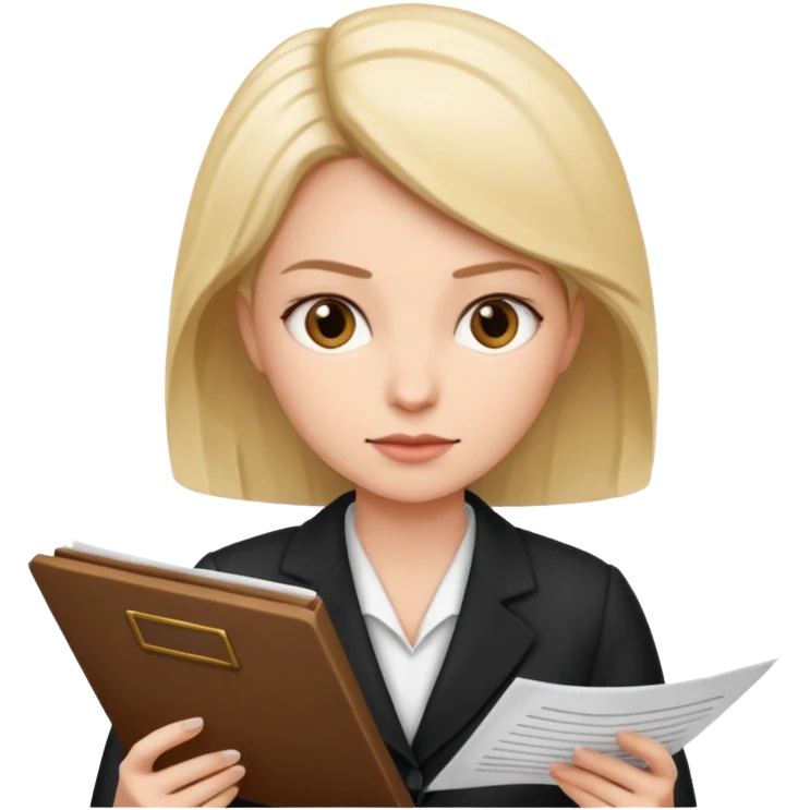 female lawyer reading a document emoji