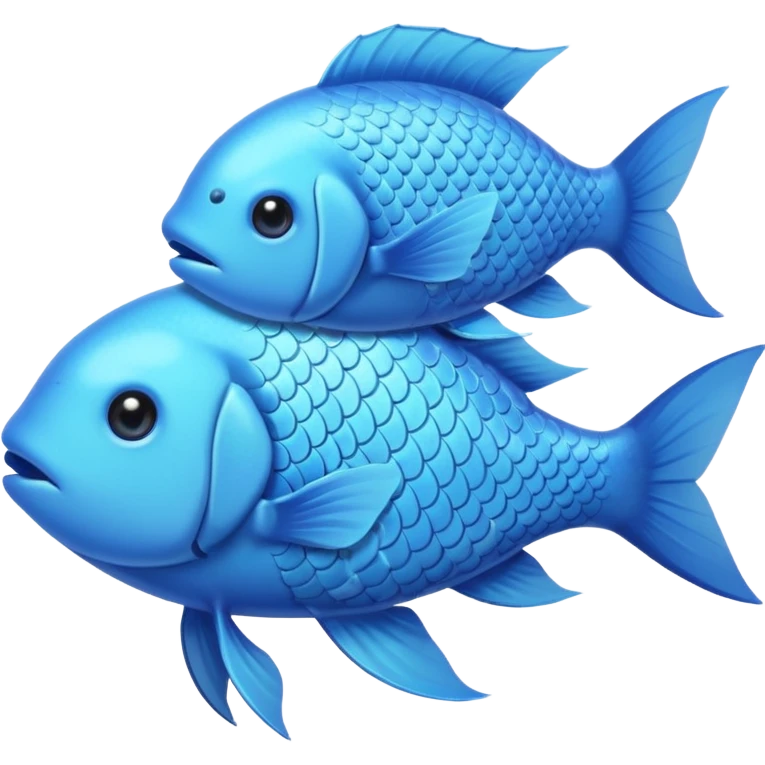 two pale blue fishes kissing emoji