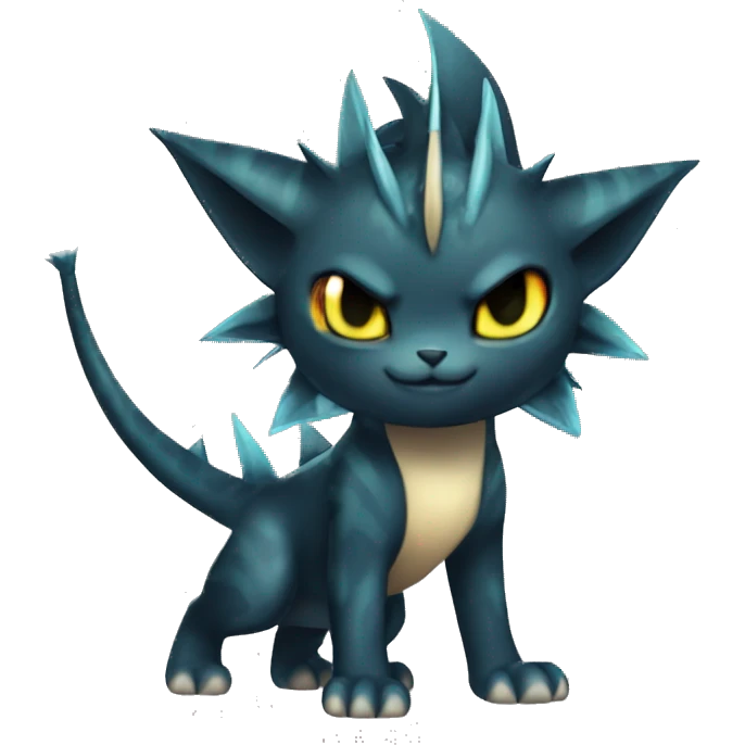Black Edgy Ethereal Vaporeon-Litten-Torracat full body emoji