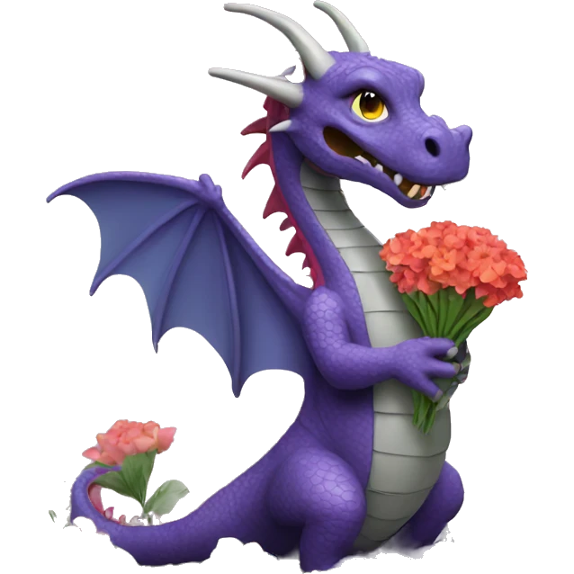 dragon blowing flowers emoji