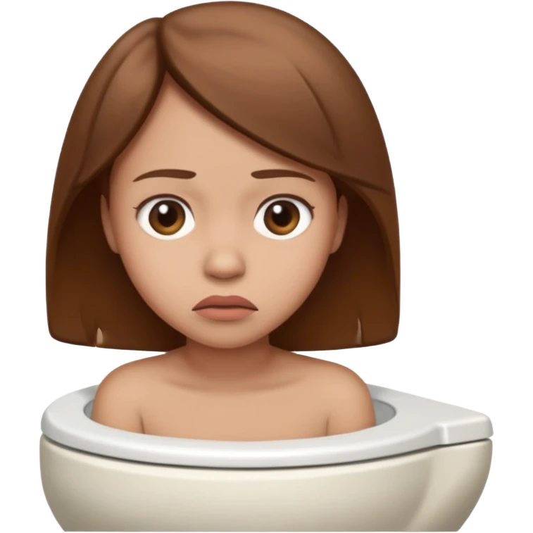 emoji femme brune peau claire sur des toilettes emoji