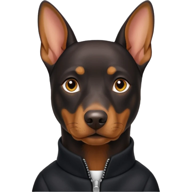 Dobermann on cropped ears emoji