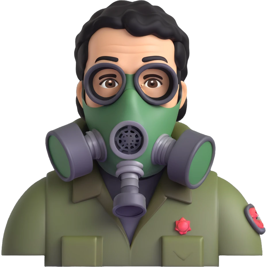 pablo escobar wearing a gas mask emoji