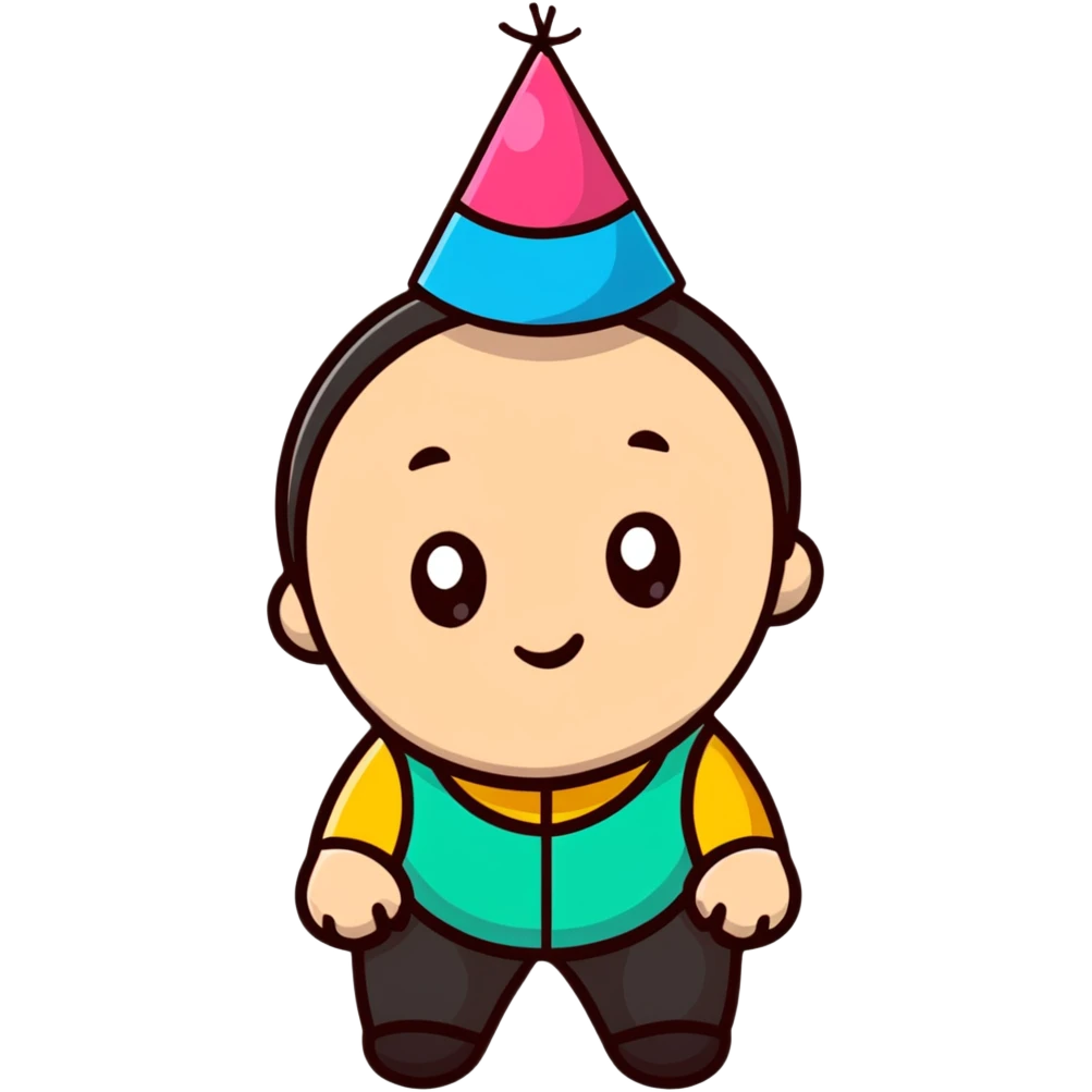 Ian with a tiny birthday hat emoji