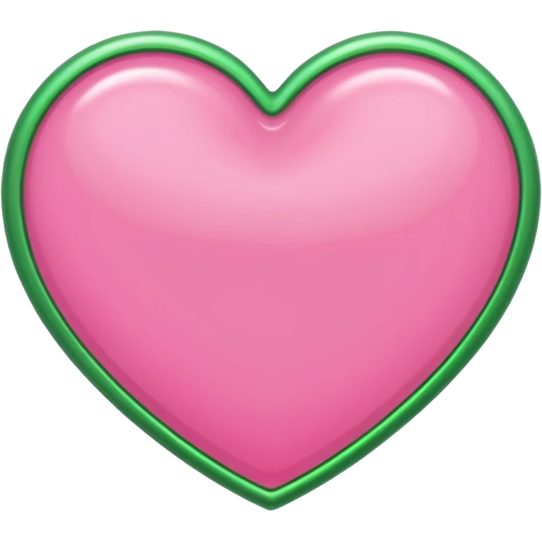 pink and green heart emoji