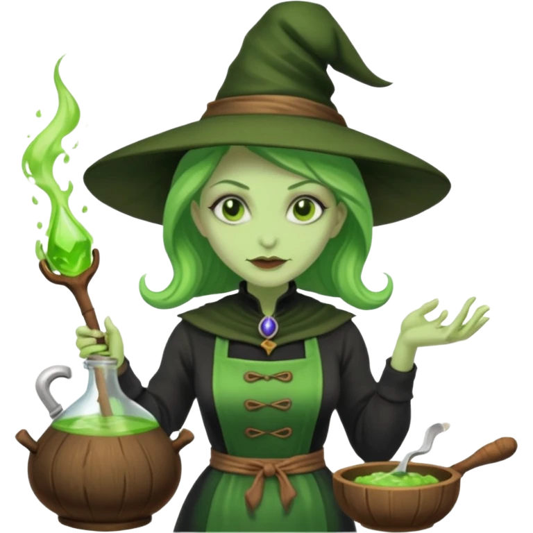 green witch cooking potion emoji