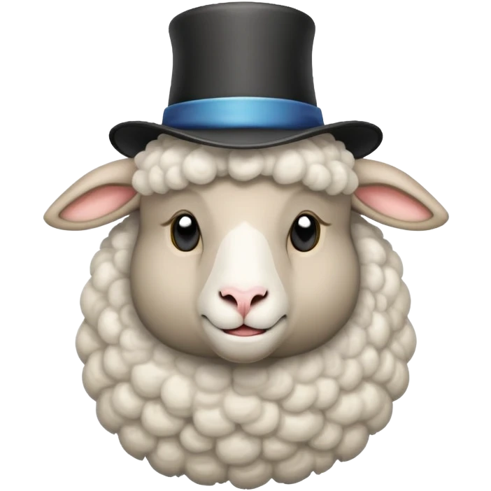 magician sheep with hat emoji