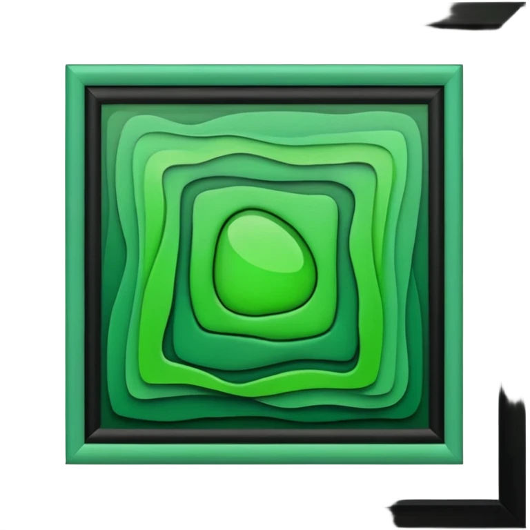 brown frame with green art emoji