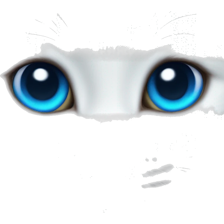 White kitten with blue eyes emoji