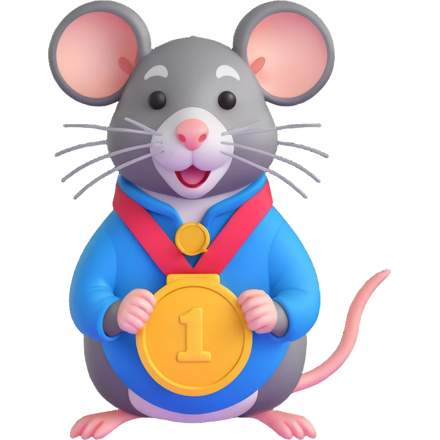 rat with a gold medal and ribbon emoji