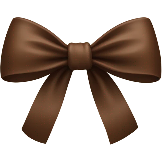 thin chocolate brown bow emoji