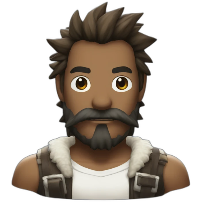 Cloud from Final fantasy 7 with a brown beard emoji