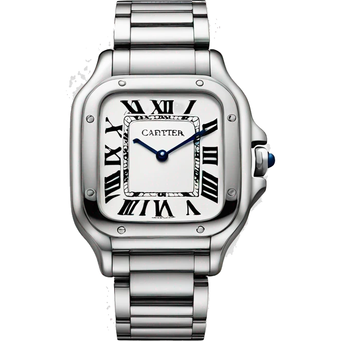 White gold cartier watch emoji