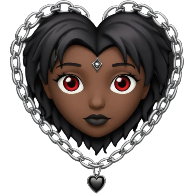 goth themed heart with chains emoji