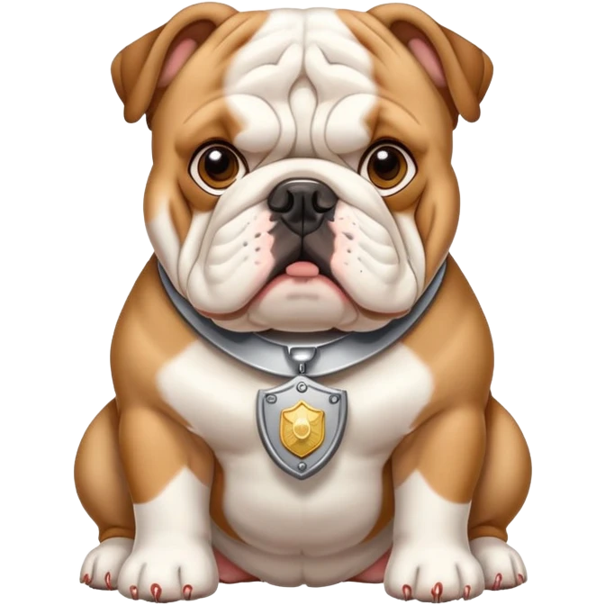 english bulldog with a security badge emoji