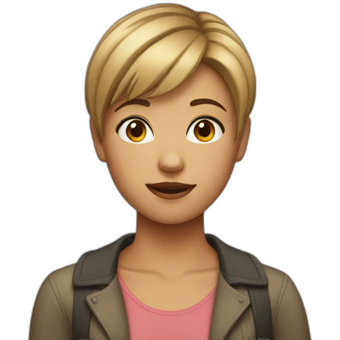 Girl with short hair emoji