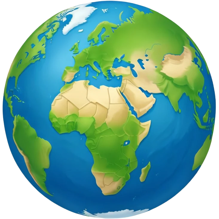 Earth globe with continents shaped to form the number 812 emoji